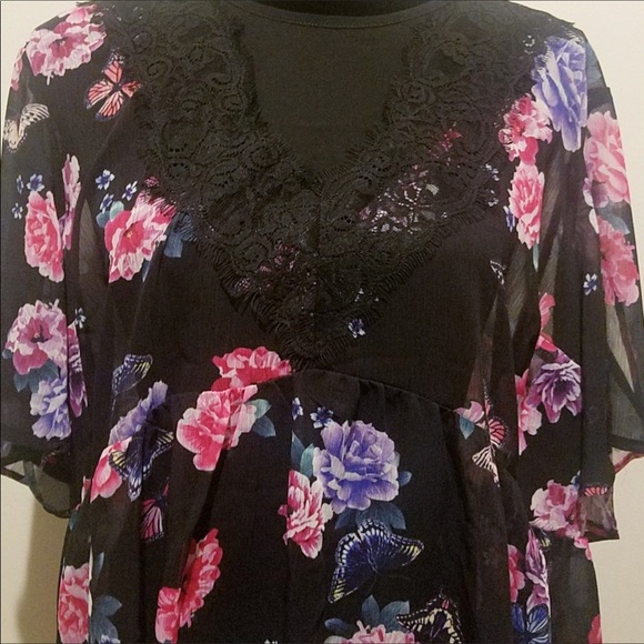 Torrid NWT Breathable Floral chiffon Lace Size 2X - Picture 6 of 12